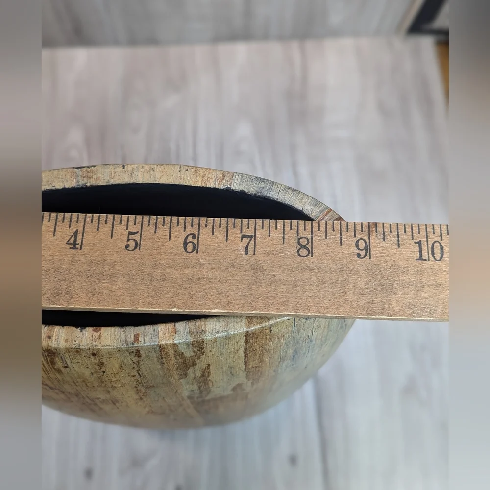 Crate & Barrel Butari Grand Wood Vase 10#s BOHO RUSTIC Southwestern